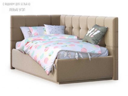 Кровать Nuvola Sabina угловая Velutto 22 (с подъемным механизмом) 180х200