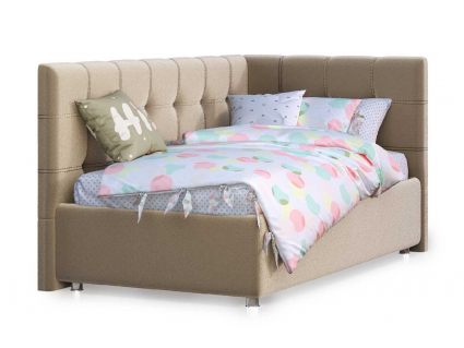 Кровать Nuvola Sabina угловая Velutto 22 140х190