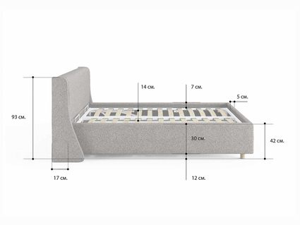 Кровать Сонум Barcelona Рогожка Деним (с подъемным механизмом) 200х200
