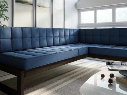 Диван Арско Сега угловой трехместный голубой