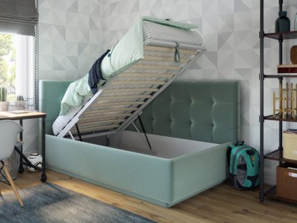 Кровать Nuvola Sabina угловая Velutto 22 (с подъемным механизмом) 180х200