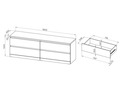 Комод Гуд Лакк Варма 4Д ясень черный