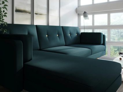 Диван Арско Ингвар угловой трехместный зеленый Длина 240 см