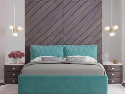 Кровать Nuvola Celeste Velutto 04 (с подъемным механизмом) 140х190