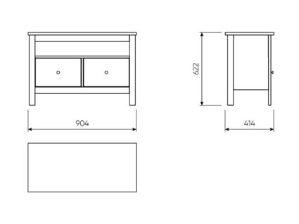 Тумба Гуд Лакк Сага 2 ящика белая 41х90