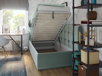 Кровать Nuvola Sabina угловая Velutto 14 (с подъемным механизмом) 90х200