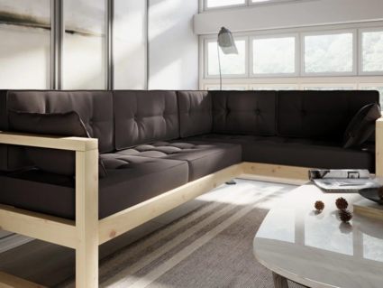 Диван Арско Астер угловой трехместный коричневый