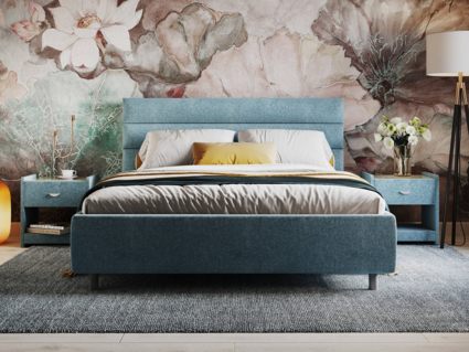 Кровать Сонум Linda Экокожа Белая (с подъемным механизмом)