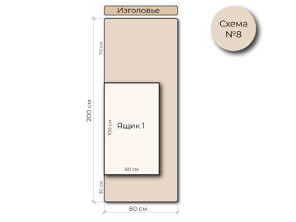 Кровать Mr.Mattress Site Box экокожа Beige 80х190