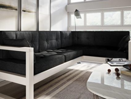 Диван Арско Астер угловой трехместный черный