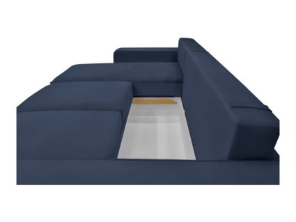 Диван Фиеста Мебель Монако с оттоманкой велюр Vivaldi 14 синий Длина 247 см