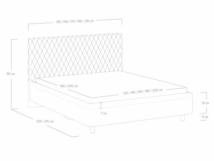 Кровать Сонум Stella Рогожка голубой 80х190