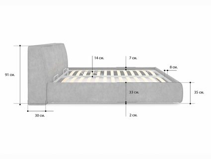 Кровать Сонум Altea Рогожка Мокко (с подъемным механизмом) 140х200