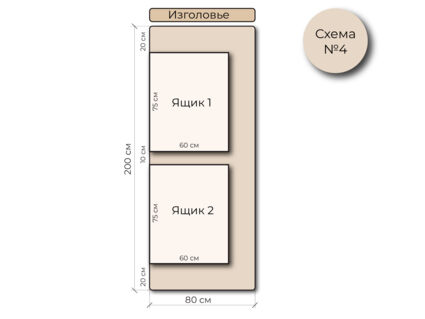 Кровать Mr.Mattress Site Box экокожа Beige 80х190