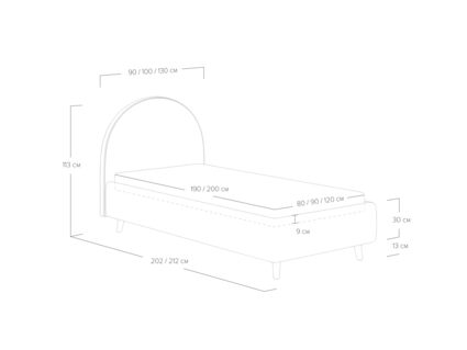 Кровать Сонум Roxy Эвита латте (с подъемным механизмом) 80х190