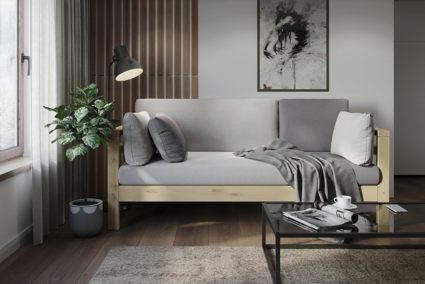 Диван Арско Домино трехместный серый Длина 178 см