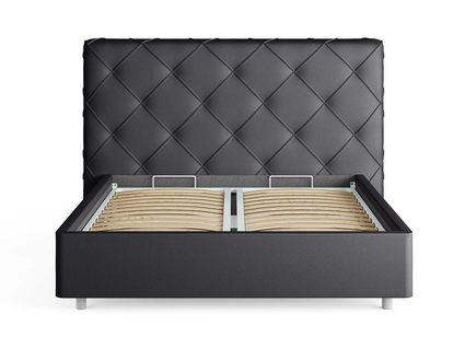 Кровать Сонум Manhattan Экокожа Коричневый (с основанием) 200х190