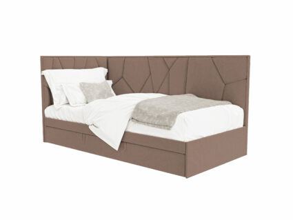 Кровать Beautyson Helga угловая (с ящиком) велюр Formula 225 бежевый 80х180