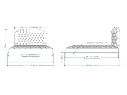 Кровать Lonax Венеция велюр Dolly-17 (с основанием) 180х190