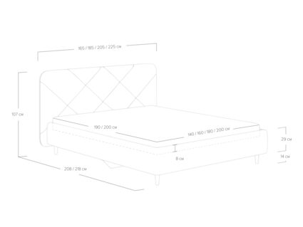 Кровать Сонум Taylor Рогожка льняной
