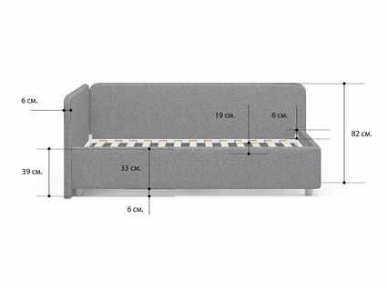 Кровать Сонум Capri Рогожка Песочная (с подъемным механизмом) 80х200