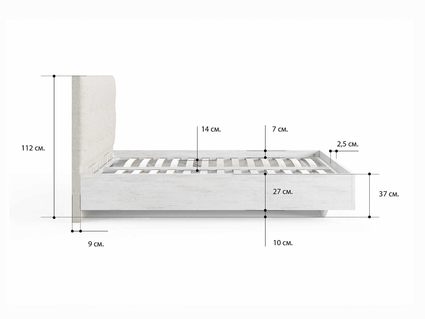 Кровать Сонум Vena Ясень Ориноко + Рогожка Льняная