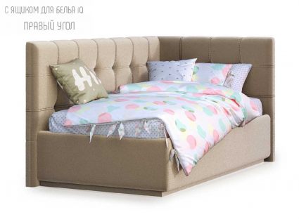 Кровать Nuvola Sabina угловая Velutto 22 (с подъемным механизмом) 180х200