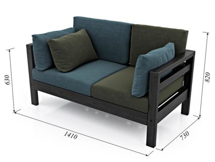 Диван Арско Домино Мини двухместный зеленый